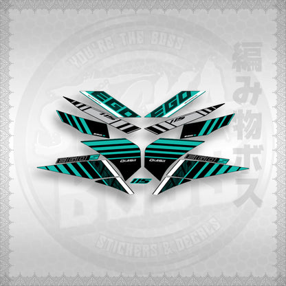 STICKER DECALS for MIO SOUL 115 CARB (MSICEGSBA) By STICKABOSS (SOFIE LAMINATED WATERPROOF)