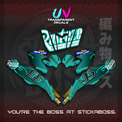 【PREMIUM UV PRINT】CLICK 125 V3 ( TRANSPARENT LIGHTING MCQUEEN DESIGN ) STICKER DECALS By STICKABOSS