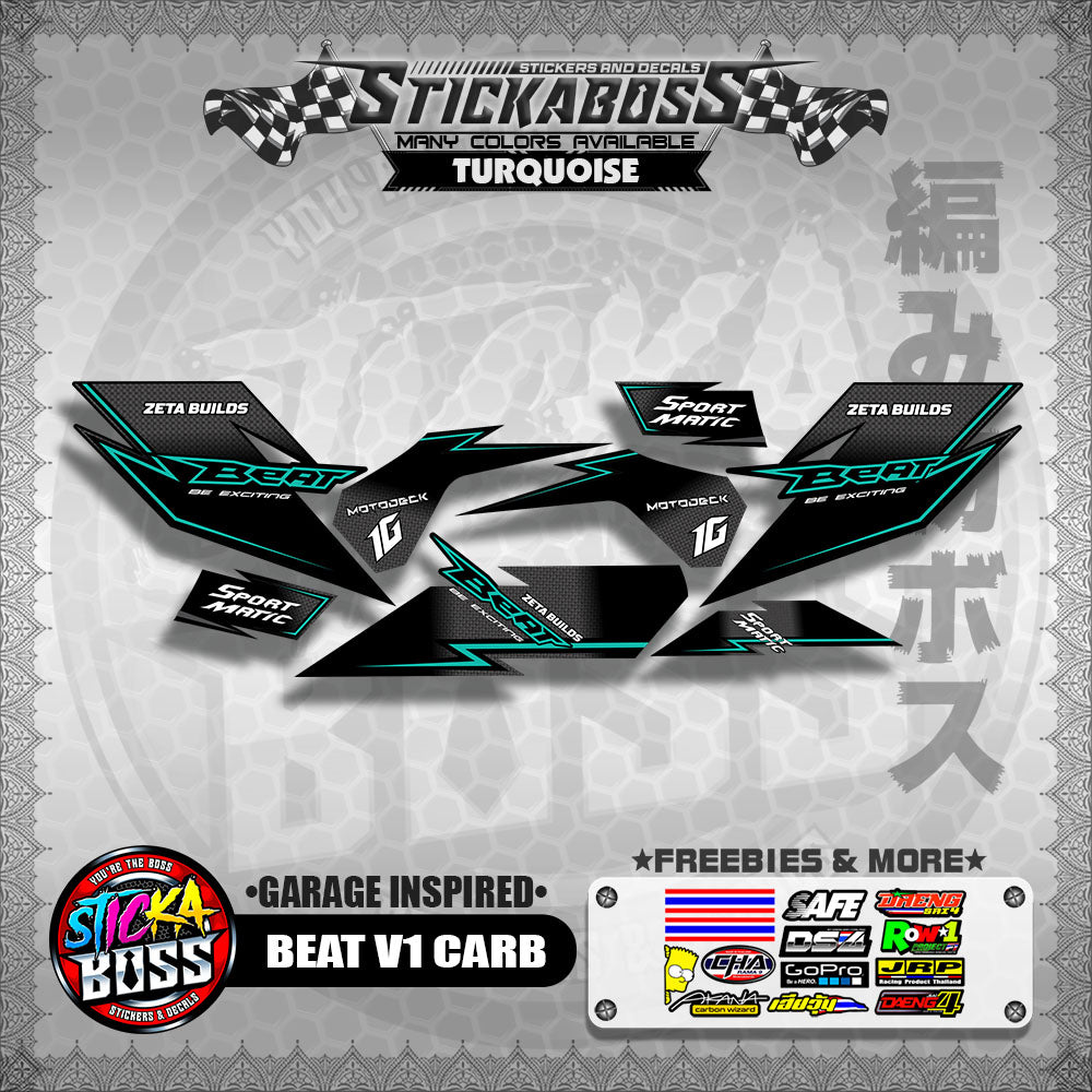 BEAT V1 CARB STICKER DECALS ( GARAGE INSPIRED )【WITH FREEBIES】