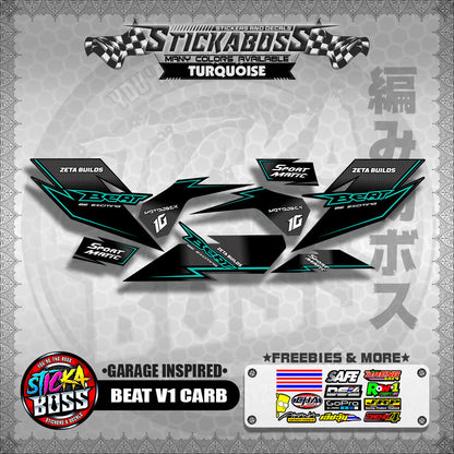 BEAT V1 CARB STICKER DECALS ( GARAGE INSPIRED )【WITH FREEBIES】