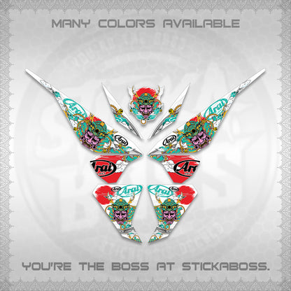 CLICK 125 V1 VARIO FOR WHITE DECALS (2026 NEW SAMURAI MOTIF) STICKER KITS BY STICKABOSS