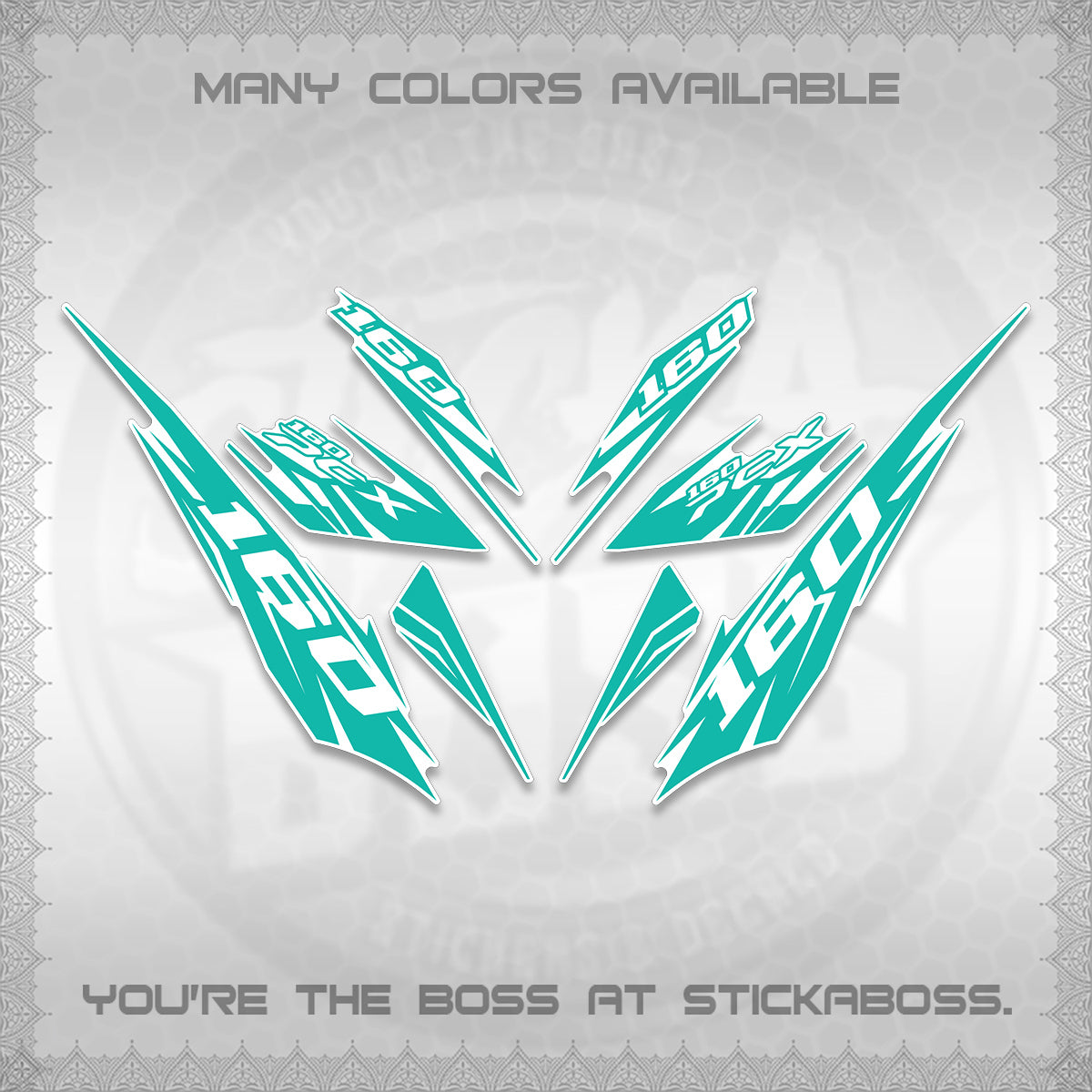 PCX 150 160 INDO FOR WHITE DECALS (2026 NEW 08 DESIGN) STICKER DECALS By STICKABOSS