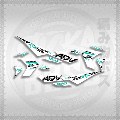 STICKER DECALS for ADV 160 (ALXOMINFOWH) By STICKABOSS (SOFIE LAMINATED WATERPROOF)