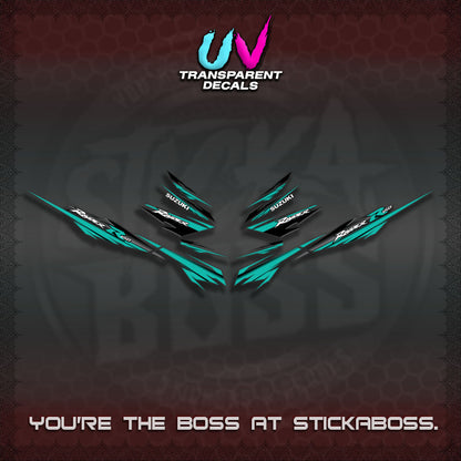 【PREMIUM UV PRINT】TRANSPARENT RAIDER 150 FI SATRIA  DECALS (MINIMALIST 0016 DESIGN)By STICKABOSS