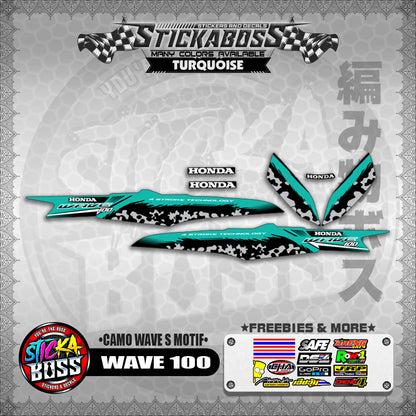 WAVE 100 THAILAND STICKER DECALS ( CAMO WAVE S MOTIF )【WITH FREEBIES】