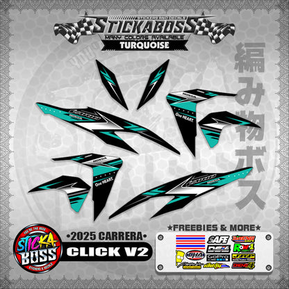 CLICK V2 STICKER DECALS ( 2025 CARRERA )【WITH FREEBIES】