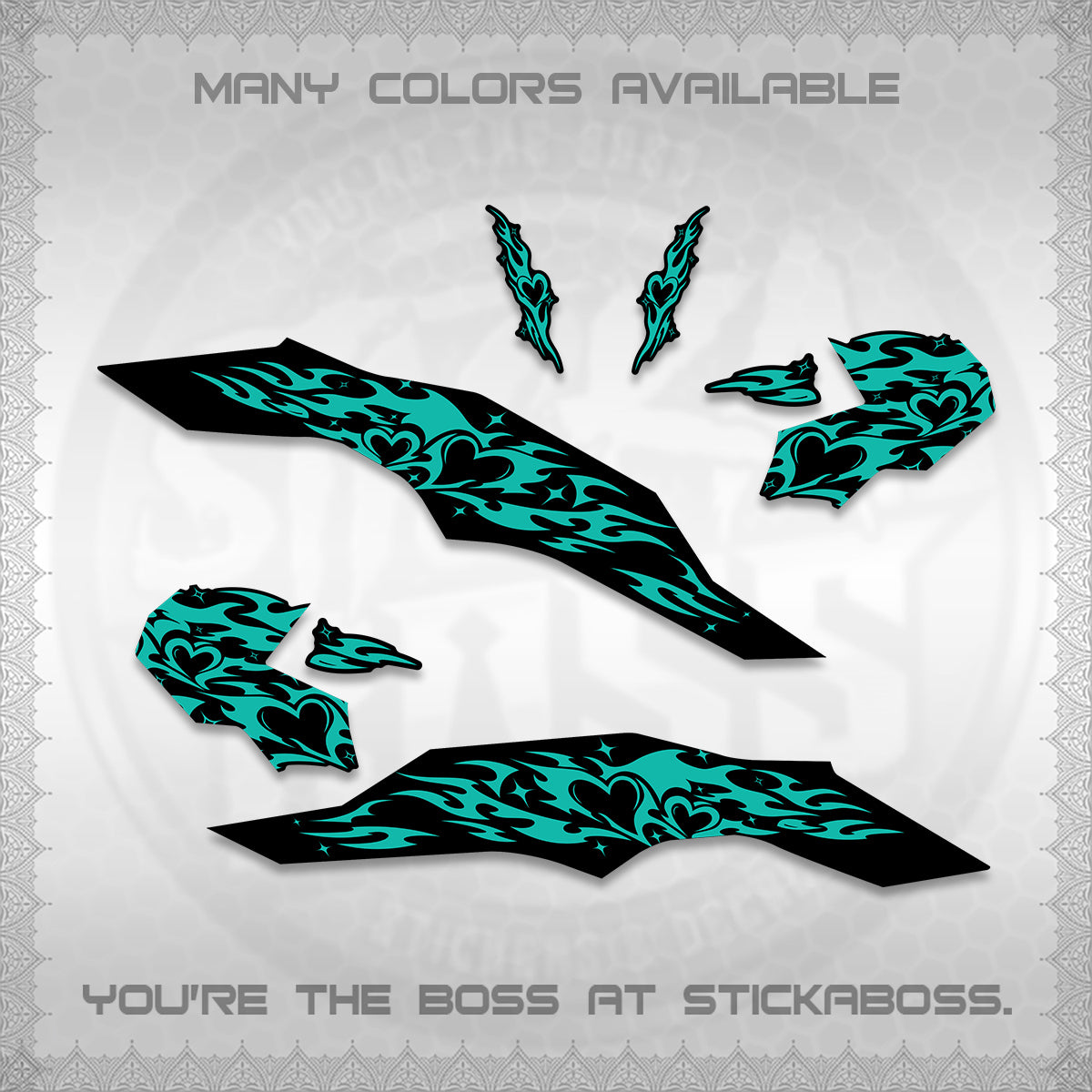 CLICK 125 V3 DECALS (2026 TRIBAL HEART DESIGN) STICKER KITS BY STICKABOSS