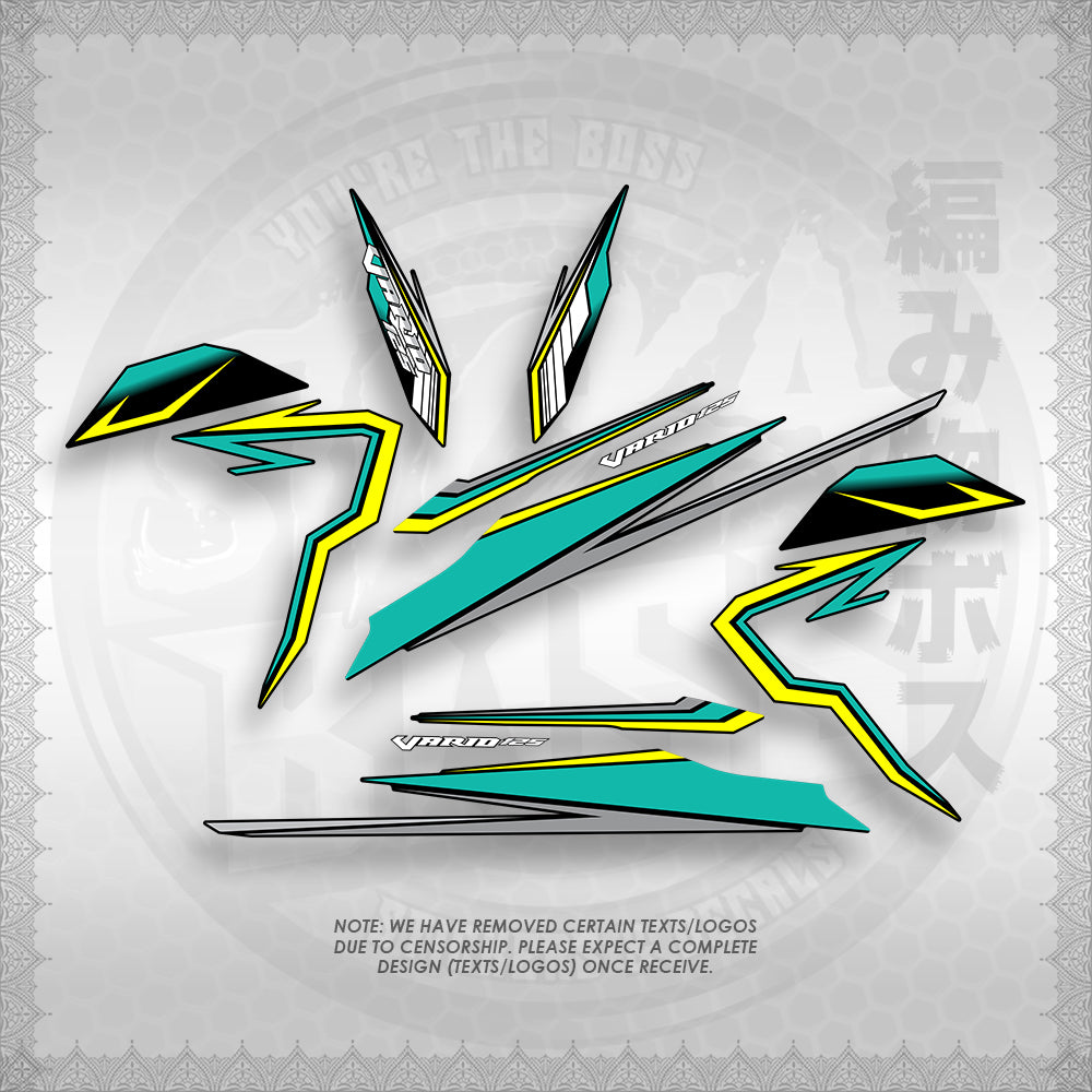 STICKER DECALS for CLICK 125 V3 (CV3VAVRDE) By STICKABOSS (SOFIE LAMINATED WATERPROOF)