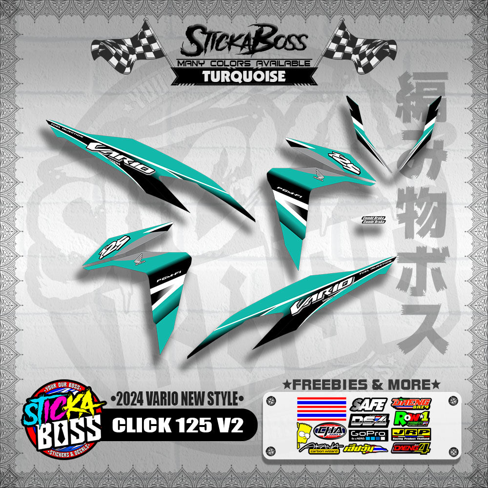 CLICK 125 V2 DECALS ( 2024 VARIO NEW STYLE )【WITH FREEBIES】