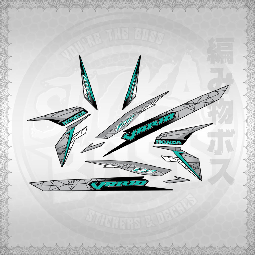 CLICK 125 V3 VARIO STYLIZED TEXT DESIGN STICKER DECALS By STICKABOSS (SOFIE LAMINATED WATERPROOF)