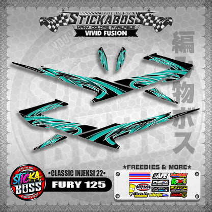FURY 125 STICKER DECALS ( CLASSIC INJEKSI 22 )【WITH FREEBIES】