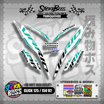 CLICK 125 / 150 V2 DECALS ( FOR WHITE VARIO FACELIFT )【WITH FREEBIES】