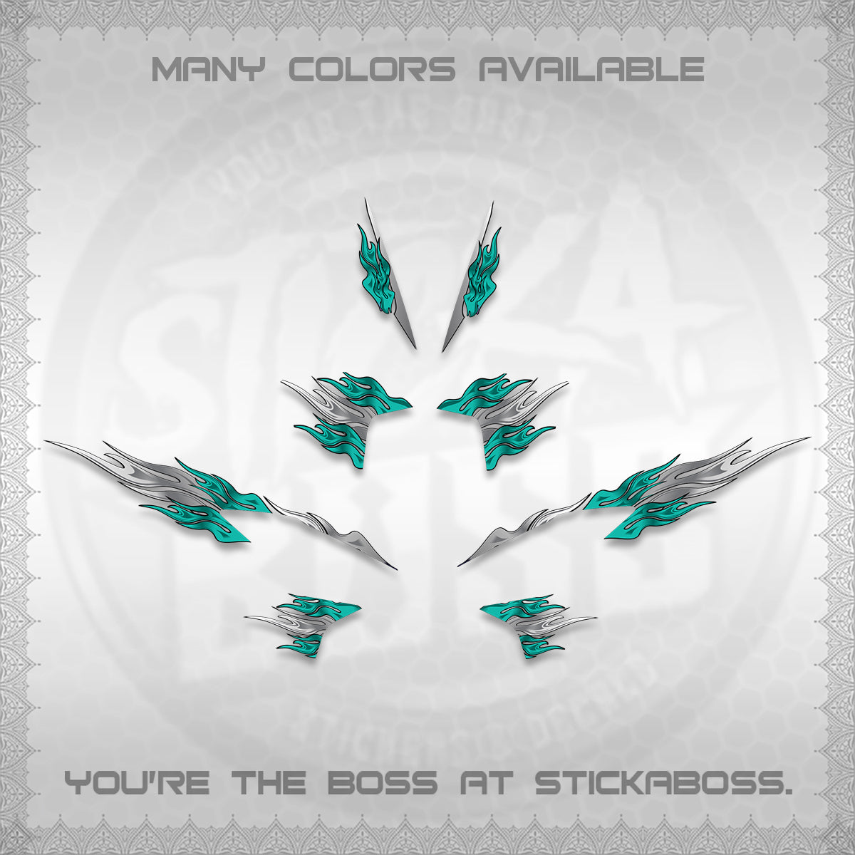 CLICK V2 STRIPING DECALS (2026 MODERN TRIBAL FIRE) STICKER KITS BY STICKABOSS