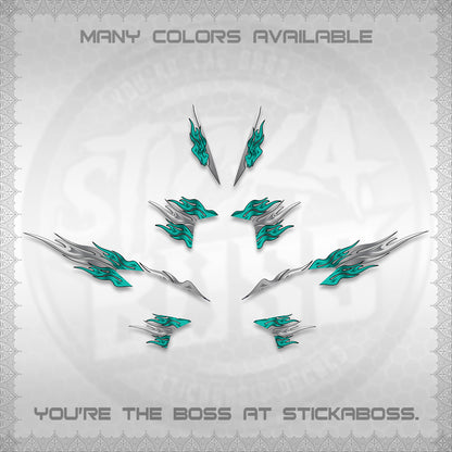 CLICK V2 STRIPING DECALS (2026 MODERN TRIBAL FIRE) STICKER KITS BY STICKABOSS