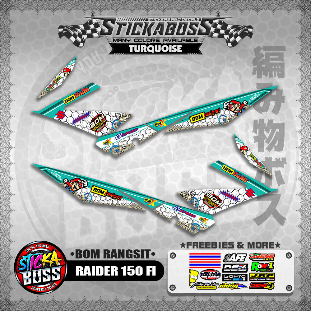 RAIDER 150 FI INDO DECALS ( BOM RANGSIT )【WITH FREEBIES】