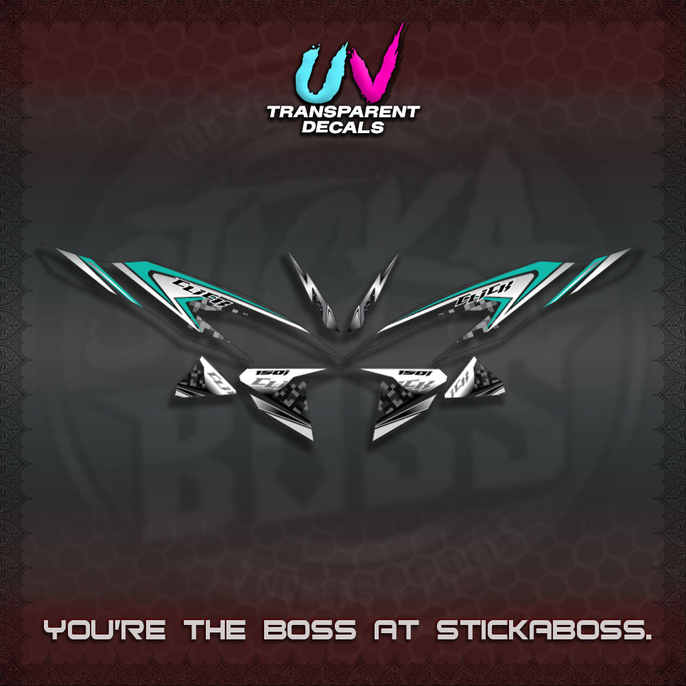 CLICK V2 UV TRANSPARENT DECALS (125-150 TRIBAL VIETNAM)STICKER DECALS By STICKABOSS