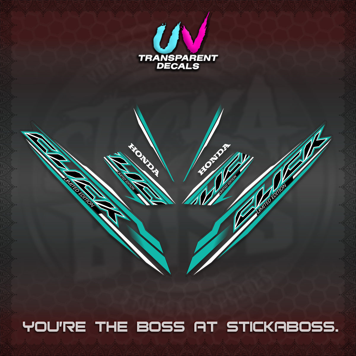 CLICK 125 V3 INDO UV TRANSPARENT DECALS (2024 SV 13-A2 STYLE) STICKER KITS By STICKABOSS