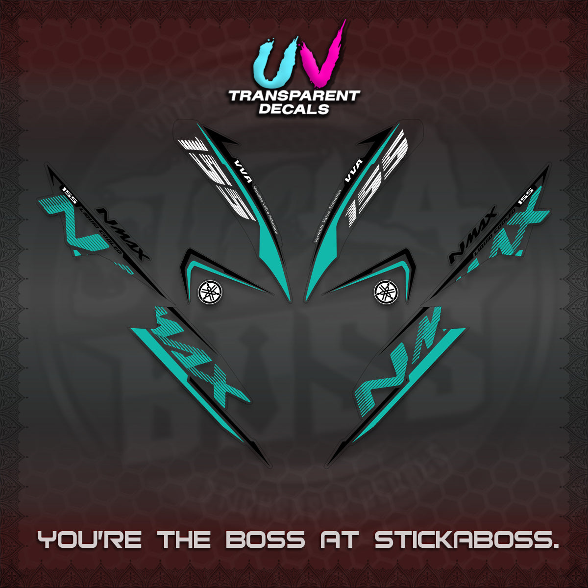 NMAX V1 THAI UV TRANSPARENT DECALS (2020 DESIGN) STICKER DECALS By STICKABOSS