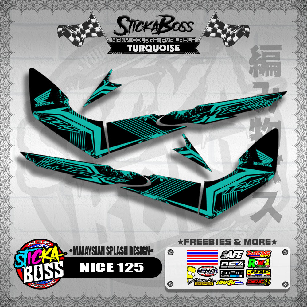 NICE 125 DECALS ( MALAYSIAN SPLASH DESIGN ) [ PREMIUM GLOSSY LAMINATED ]【WITH FREEBIES】