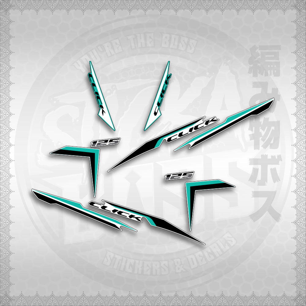 STICKER DECALS for CLICK 125 V2 (CV224NVSTIN) By STICKABOSS (SOFIE LAMINATED WATERPROOF)