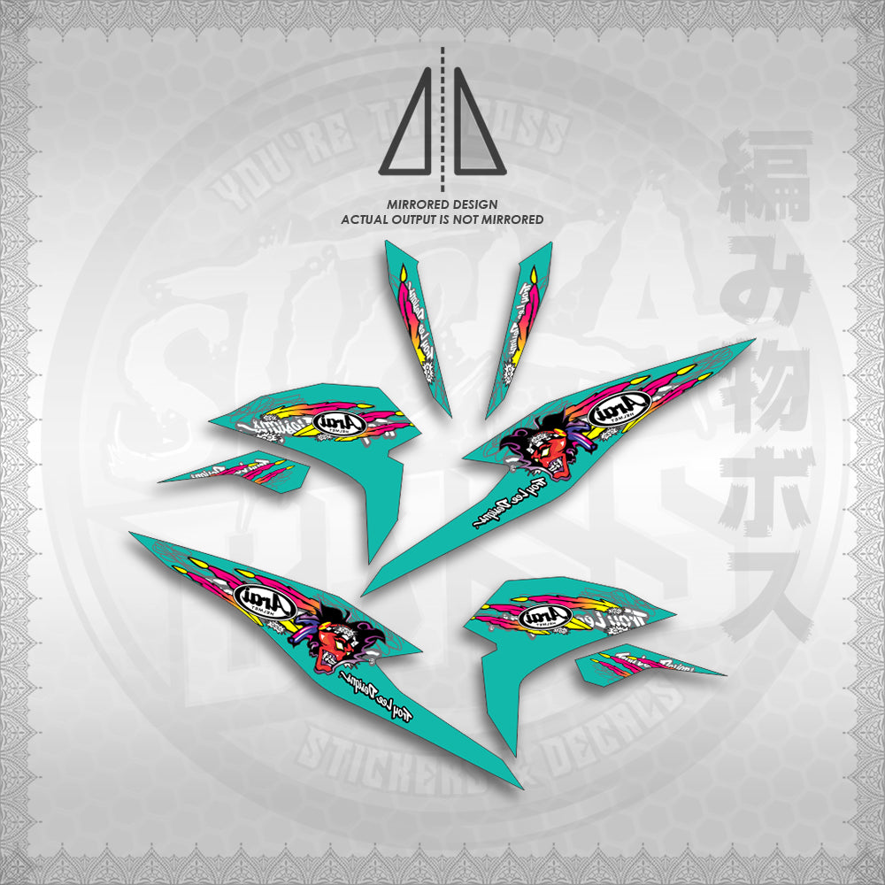 STICKER DECALS for BEAT FI V3 (ARAI APACHE STRIPPING) By STICKABOSS (SOFIE LAMINATED WATERPROOF)