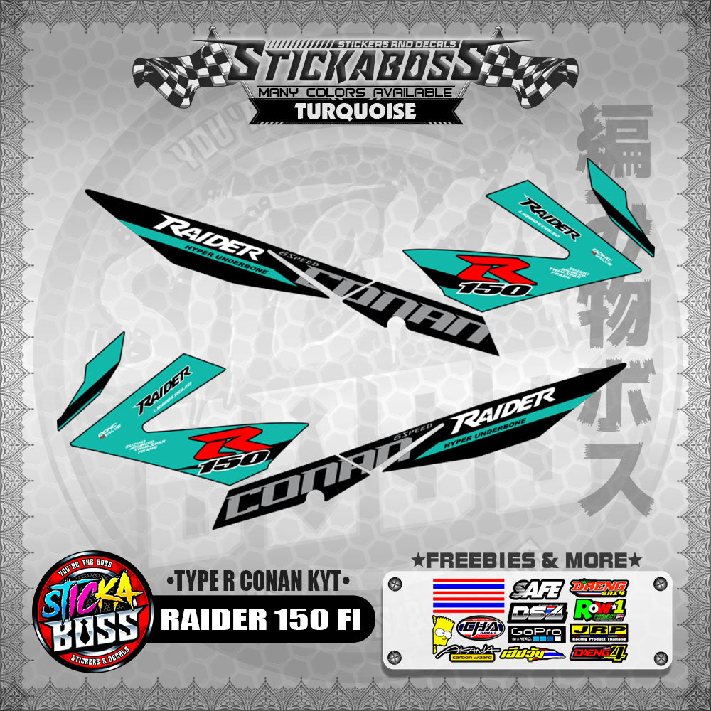 RAIDER 150 FI DECALS ( TYPE R CONAN KYT ) 【WITH FREEBIES】