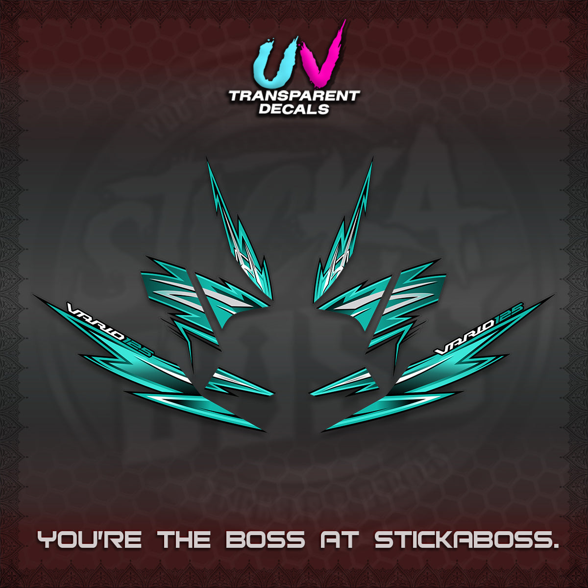 CLICK 125 V4 INDO VARIO UV TRANSPARENT DECALS (2026 VANDOREN STYLE) STICKER DECALS By STICKABOSS