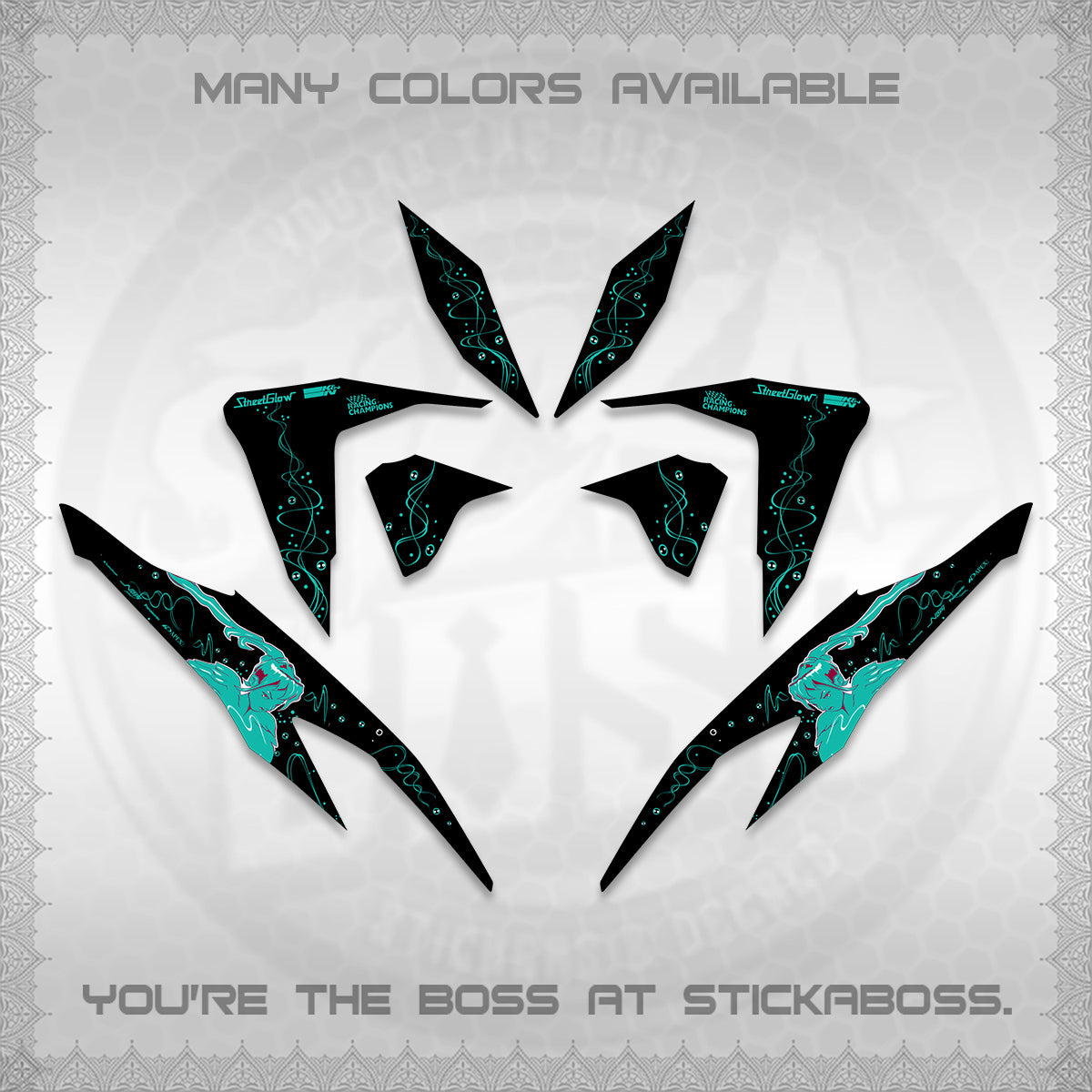 CLICK V2 DECALS (2026 2F2F SWIRL DESIGN) STICKER KITS BY STICKABOSS