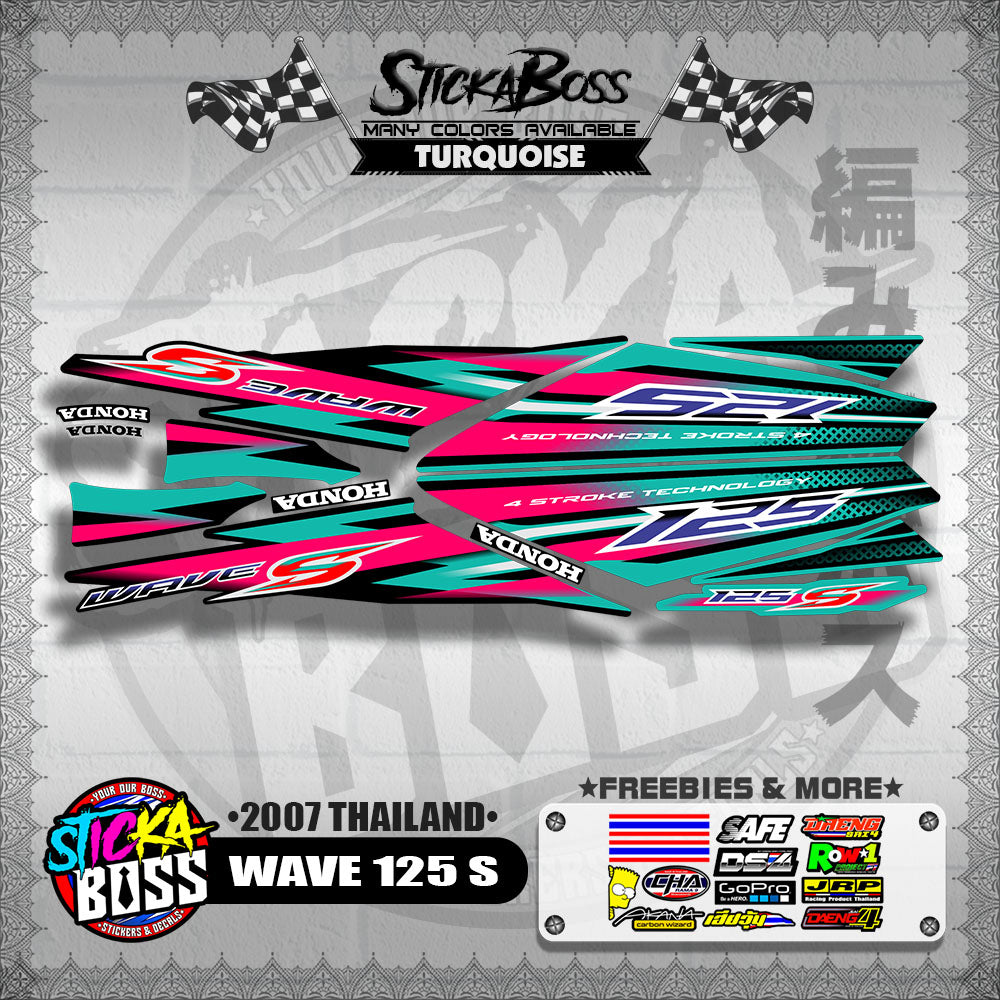 HONDA WAVE 125 S STOCK DECALS (2007 THAILAND)【WITH FREEBIES】