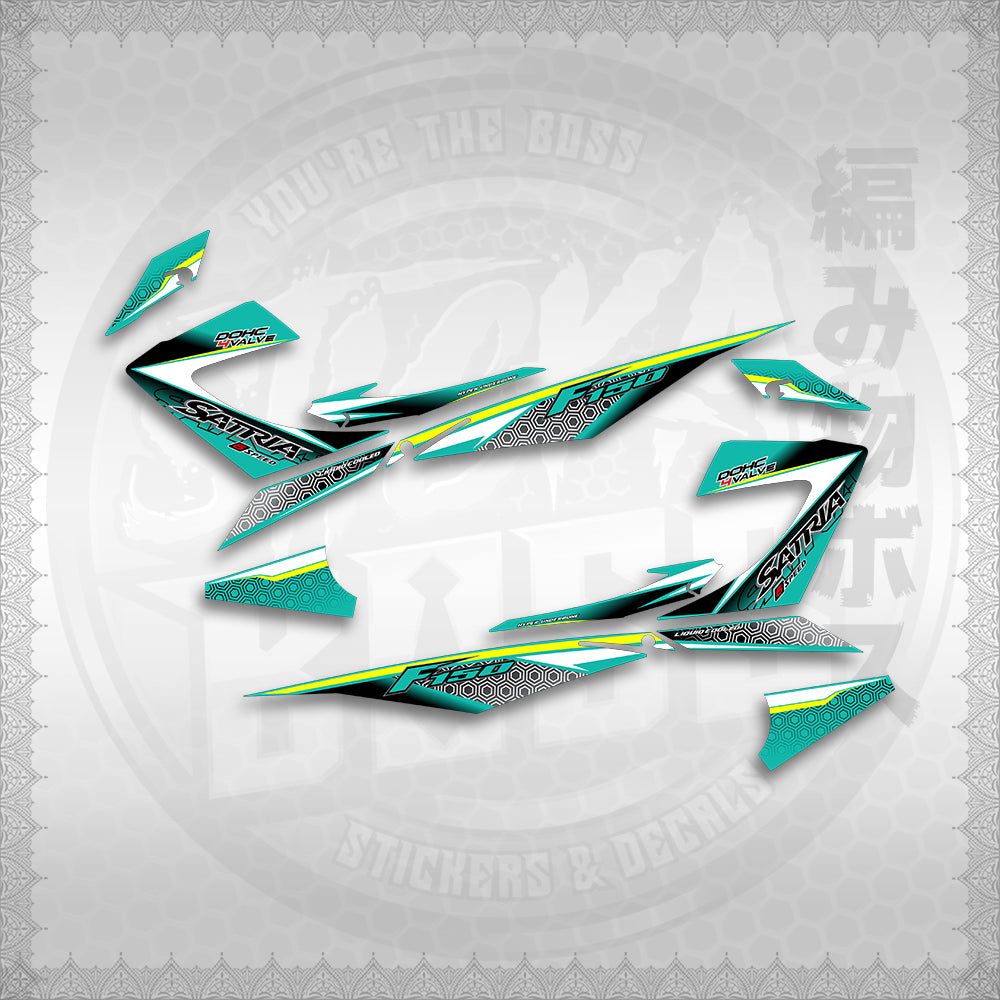 STICKER DECALS for RAIDER 150 REBORN CARB (RCCHEGR) By STICKABOSS (SOFIE LAMINATED WATERPROOF)