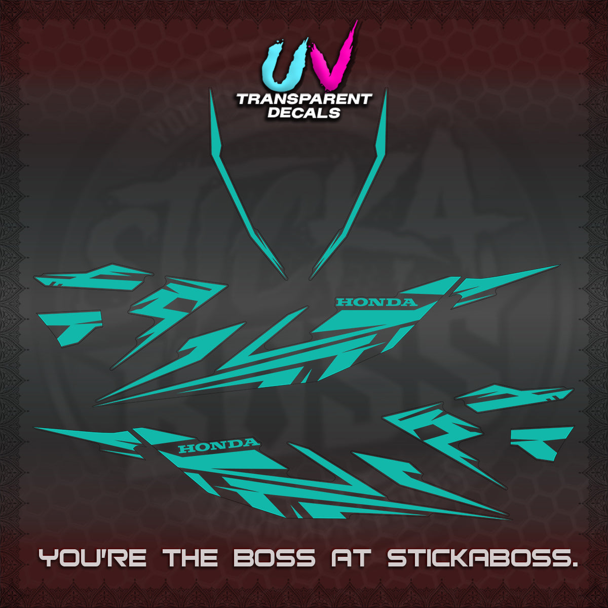 CLICK 125 V4 UV TRANSPARENT DECALS (2026 MINIMAL 001 DESIGN)STICKER DECALS By STICKABOSS