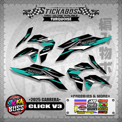 CLICK V3 STICKER DECALS ( 2025 CARRERA )【WITH FREEBIES】