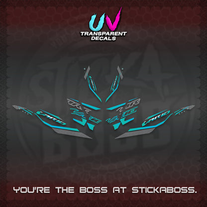 CLICK 125 V4 VARIO UV TRANSPARENT DECALS (2026 WHITE EDITION DESIGN) STICKER KITS By STICKABOSS