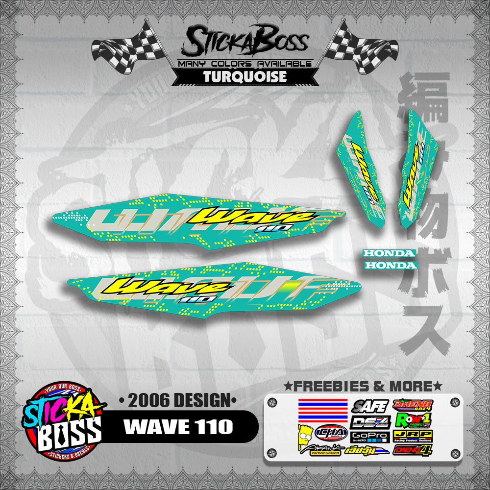 WAVE 110 DECALS ( 2006 DESIGN )【WITH FREEBIES】