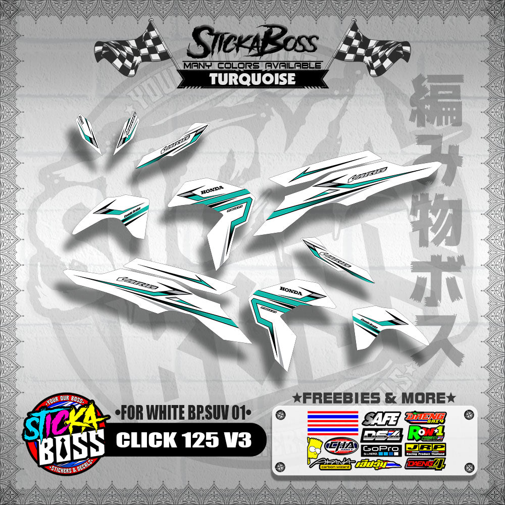 CLICK 125 V3 2023 DECALS ( FOR WHITE BP.SUV 01 )【WITH FREEBIES】