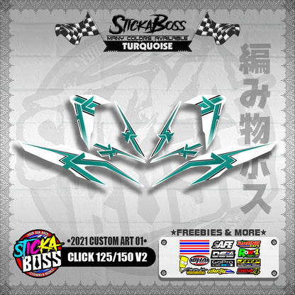 CLICK 125 / 150 V2 DECALS ( 2021 CUSTOM ART 01 )【WITH FREEBIES】