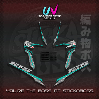 【PREMIUM UV PRINT】CLICK 125 V3 VIETNAM CONCEPT ( TRANSPARENT BARCODE STYLE ) STICKER DECALS By STICKABOSS