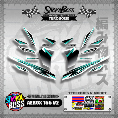 AEROX 155 V2 DECALS ( FOR WHITE MALAYSIAN CUSTOM 003 )【WITH FREEBIES】