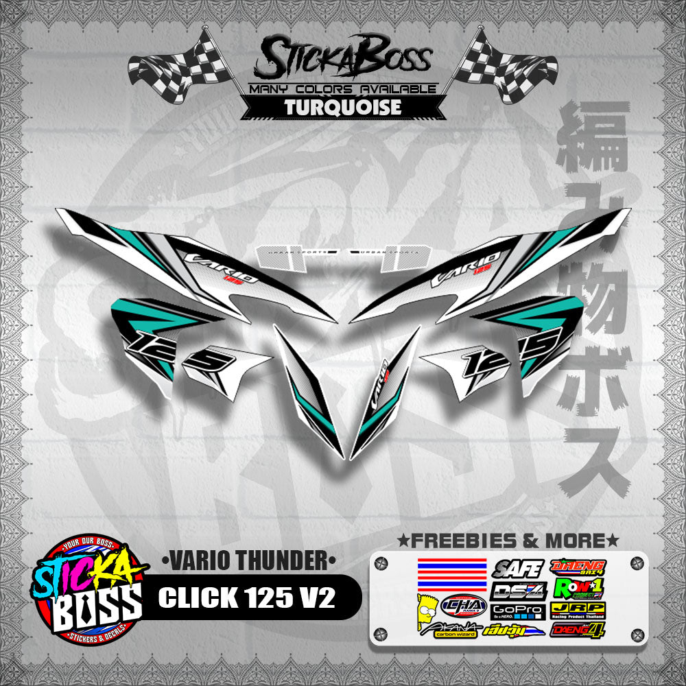 CLICK 125 V2 DECALS ( VARIO THUNDER )【WITH FREEBIES】