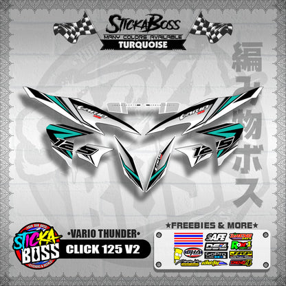 CLICK 125 V2 DECALS ( VARIO THUNDER )【WITH FREEBIES】