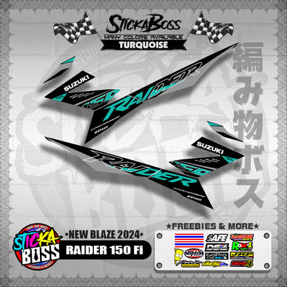 RAIDER 150 Fi STOCK DECALS ( NEW BLAZE 2024 )【WITH FREEBIES】