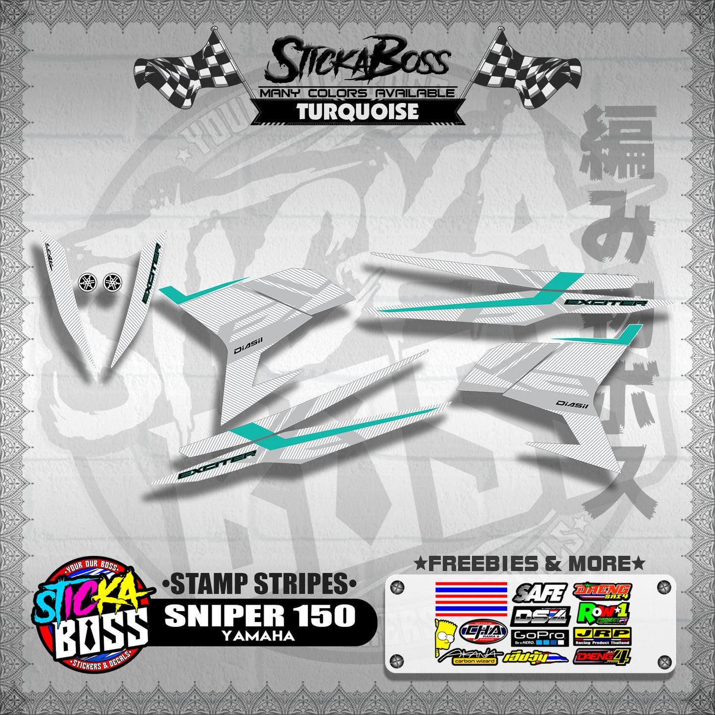 SNIPER 150 DECALS ( STAMP STRIPES )【WITH FREEBIES】