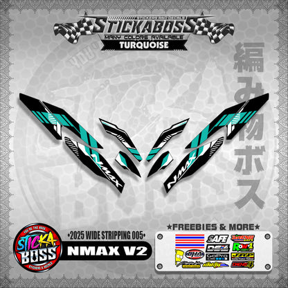 NMAX V2 INDO STICKER DECALS ( 2025 WIDE STRIPPING 005 )【WITH FREEBIES】