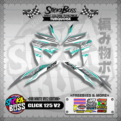 CLICK 125 V2 DECALS ( FOR WHITE VV12 EDITION )【WITH FREEBIES】