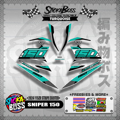 SNIPER 150 DECALS ( 2024 Y15ZR STRIPE EXCITER )【WITH FREEBIES】