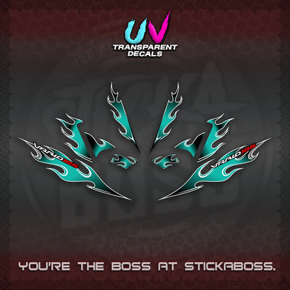 CLICK 125 V4 UV TRANSPARENT VARIO DECALS (2026 MOTIF FLAME 1 TONE)STICKER DECALS By STICKABOSS