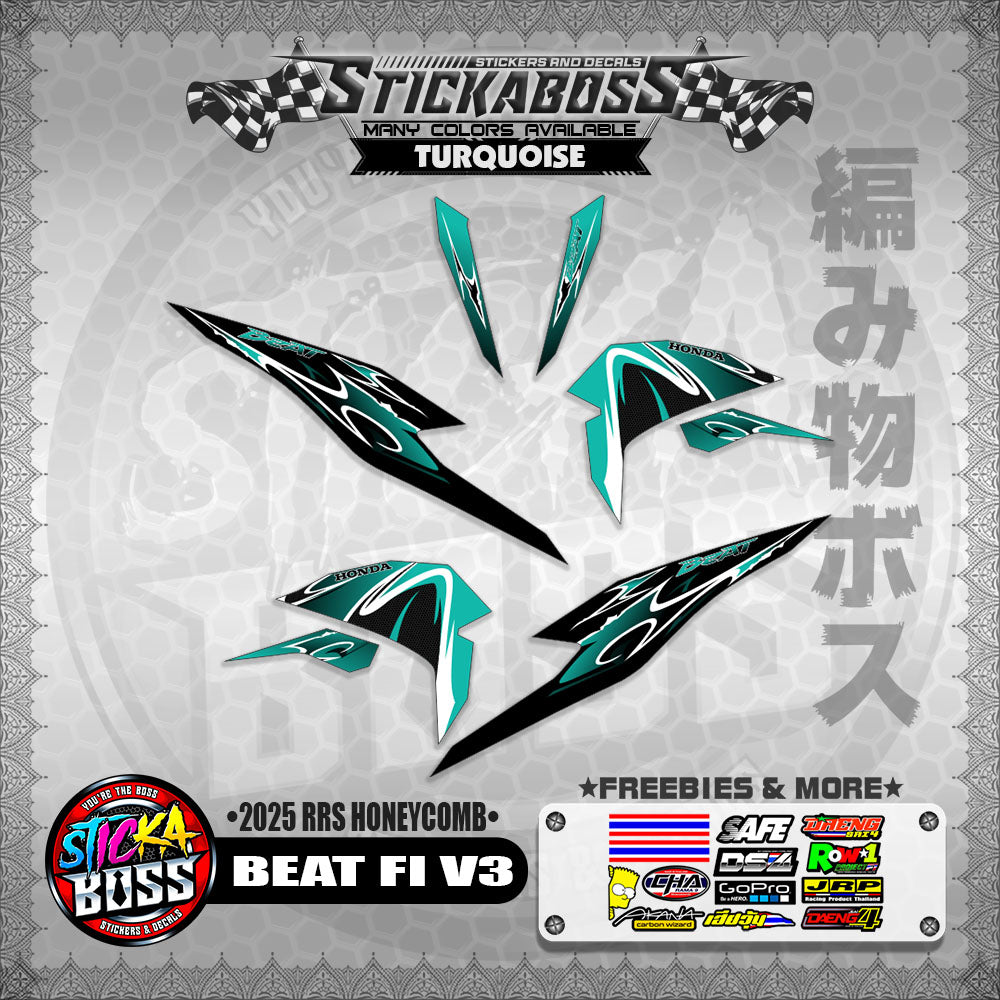 BEAT FI V3 INDO STICKER DECALS ( 2025 RRS HONEYCOMB )【WITH FREEBIES】