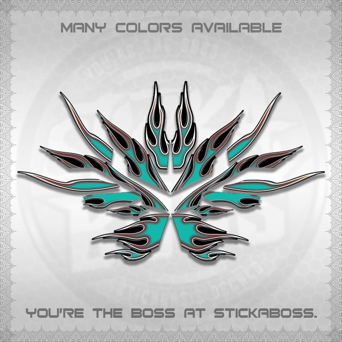 AEROX V3 ALPHA TURBO DECALS (2026 LED FIRE MOTIF)STICKER DECALS By STICKABOSS