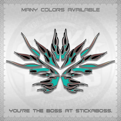 AEROX V3 ALPHA TURBO DECALS (2026 LED FIRE MOTIF)STICKER DECALS By STICKABOSS