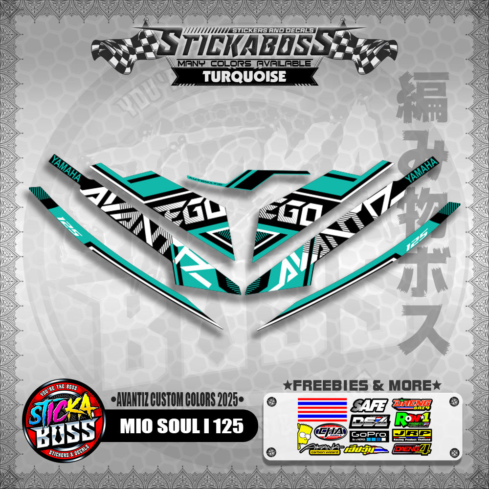 MIO SOUL I 125 STICKER DECALS ( AVANTIZ CUSTOM COLORS 2025 )【WITH FREEBIES】